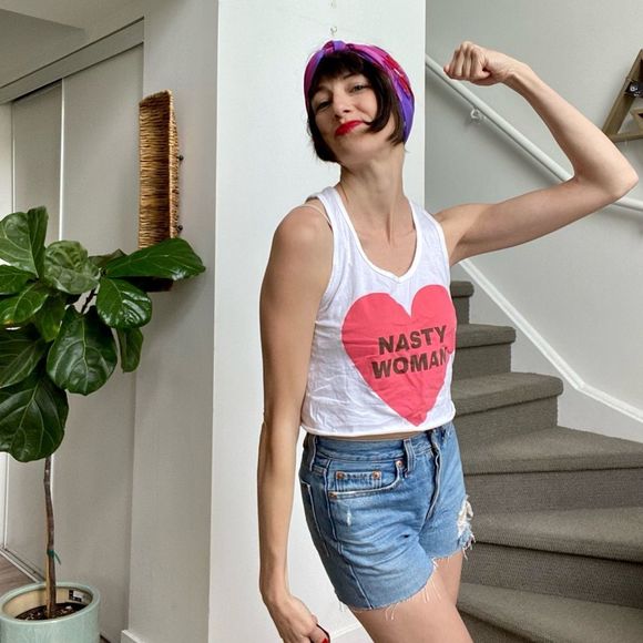 American Apparel Cropped Graphic Tank Top - Picture 3 of 5